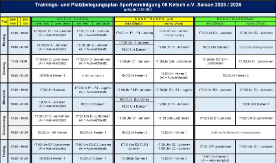 Trainingszeiten 06 Ketsch