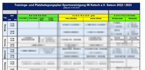 Trainingszeiten 06 Ketsch